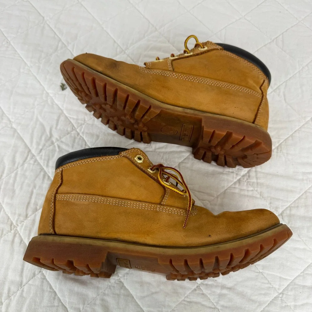 Timberland Womens Wheat Nubuck Waterproof Boots Tan Leather‎ Lace Up 6.5 M